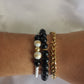 Bracelet chaine doré en acier inoxydable et bracelet perle en acrylique - Goldshell