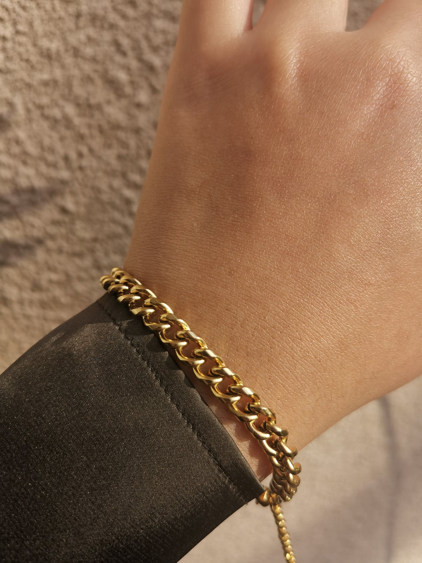 Bracelet chaine doré en acier inoxydable - Goldshell