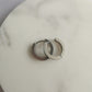 Boucle d'oreille ronde en acier inoxydable argenté - Goldshell